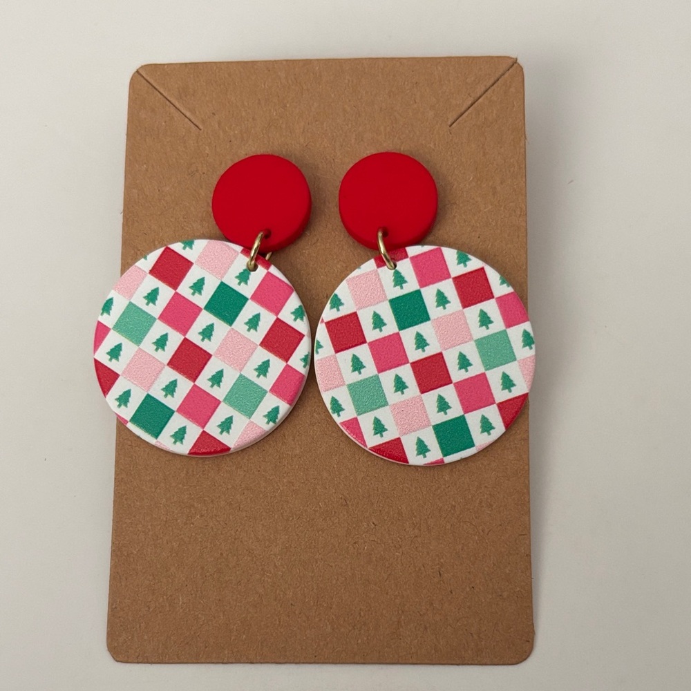 Fashion Jewelry Red and Green Earrings